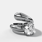 Wrap Engagement Ring with Round Cut Diamond