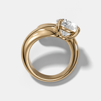 Wrap Engagement Ring with Round Cut Diamond