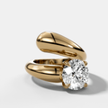 Wrap Engagement Ring with Round Cut Diamond