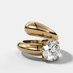 Wrap Engagement Ring with Round Cut Diamond