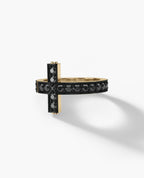 CROSS Gold Ring with 1.45ct Black Diamonds
