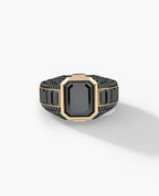 ROCHESTER Gold Signet Ring with 11.30ct Black Diamonds