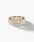 NORTHSTAR Gold Signet Ring with 0.30ct Diamonds
