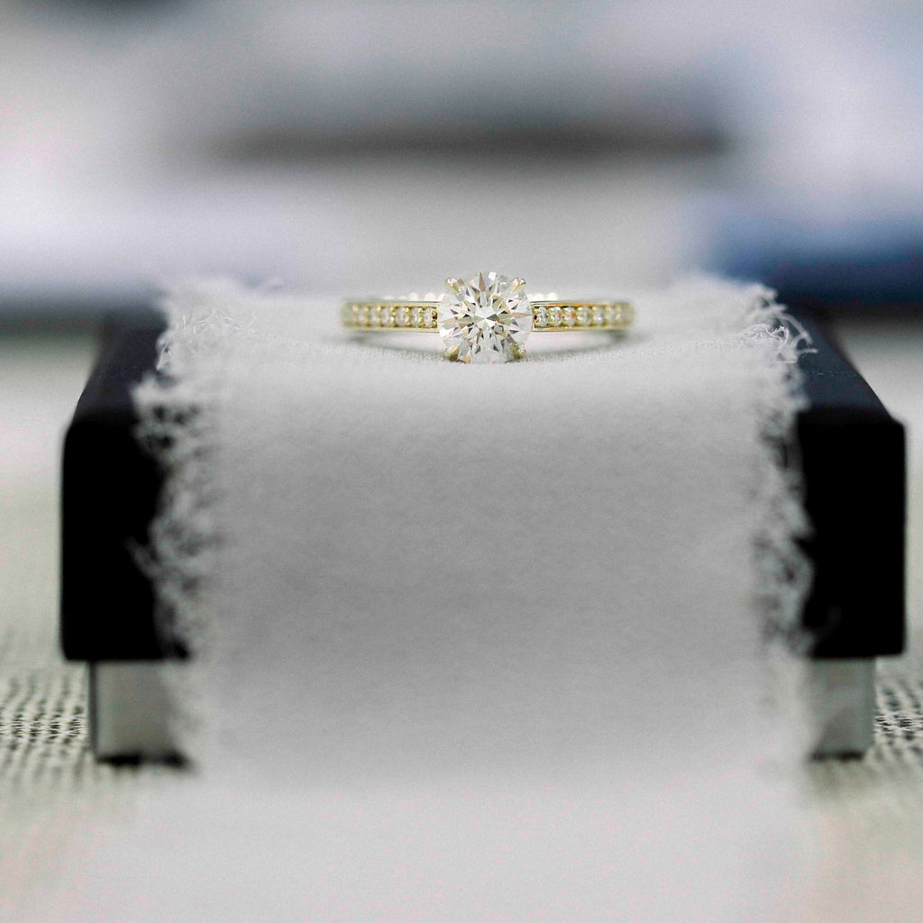 2.50 CT Round Moissanite Pave Setting Engagement Ring