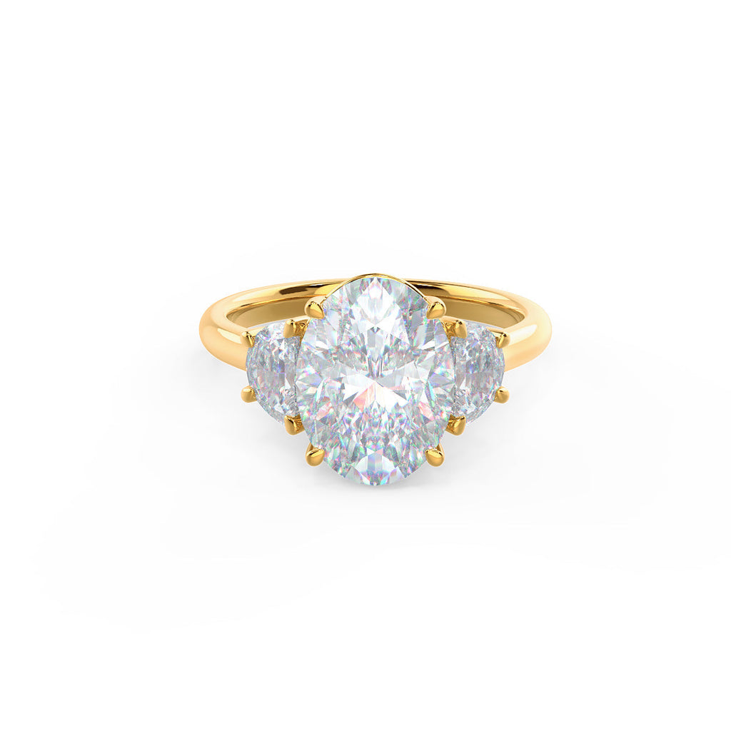 2.25 CT Oval Cut Moissanite Three Stones Engagement Ring