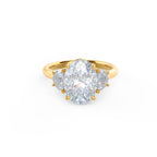 2.25 CT Oval Cut Moissanite Three Stones Engagement Ring