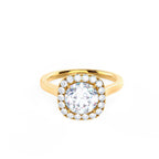 1.75 CT Round Brilliant Cut Moissanite Halo Engagement Ring