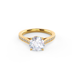 2.50 CT Round Moissanite Pave Setting Engagement Ring