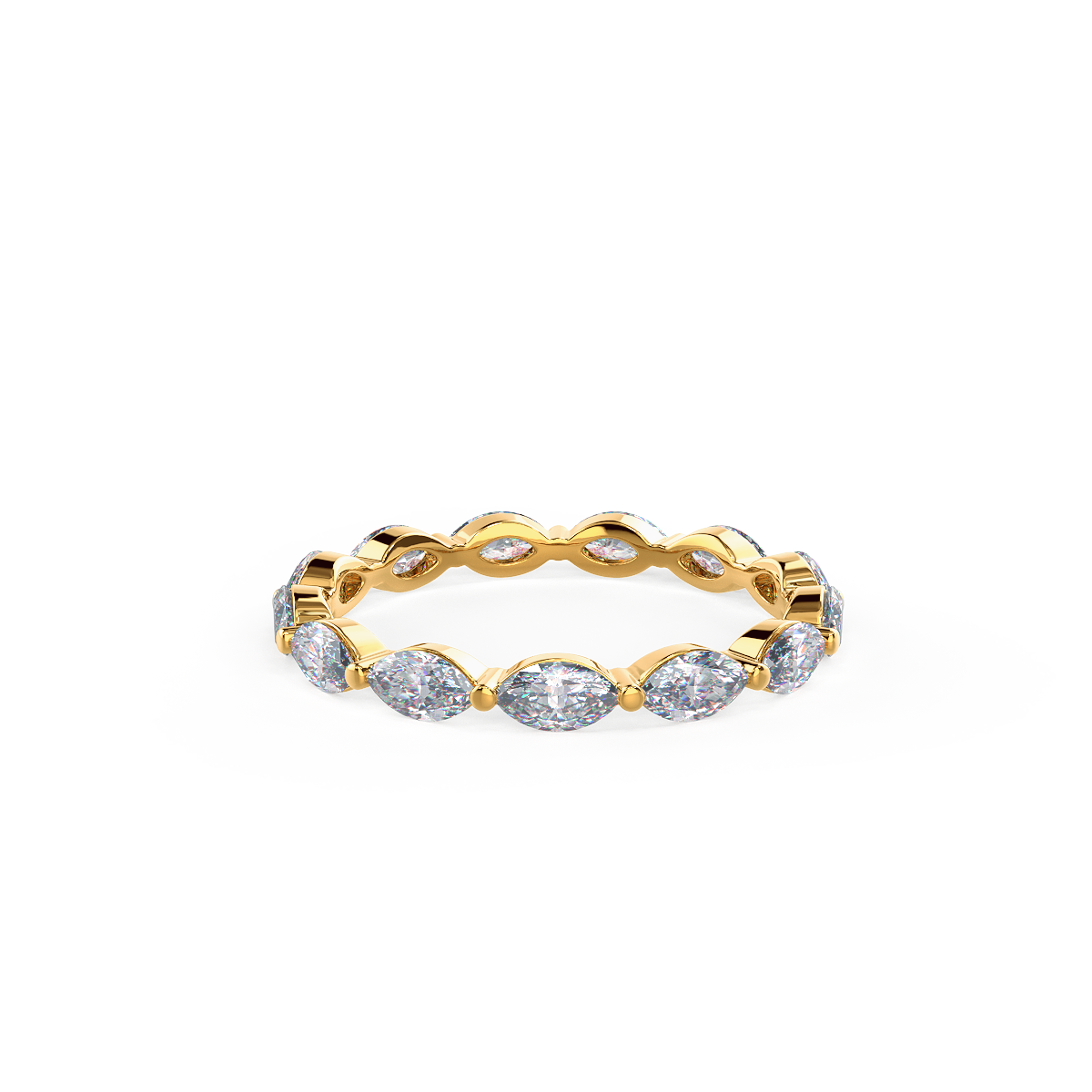 Marquise Cut Moissanite Full Eternity Wedding Band
