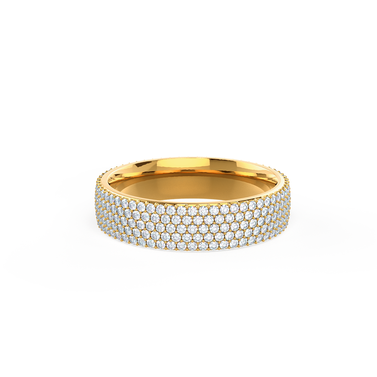1.45 TCW Round Cut Micro Setting Moissanite Wedding Band