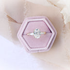 2.25 CT Oval Moissanite Three Stone Stones Engagement Ring