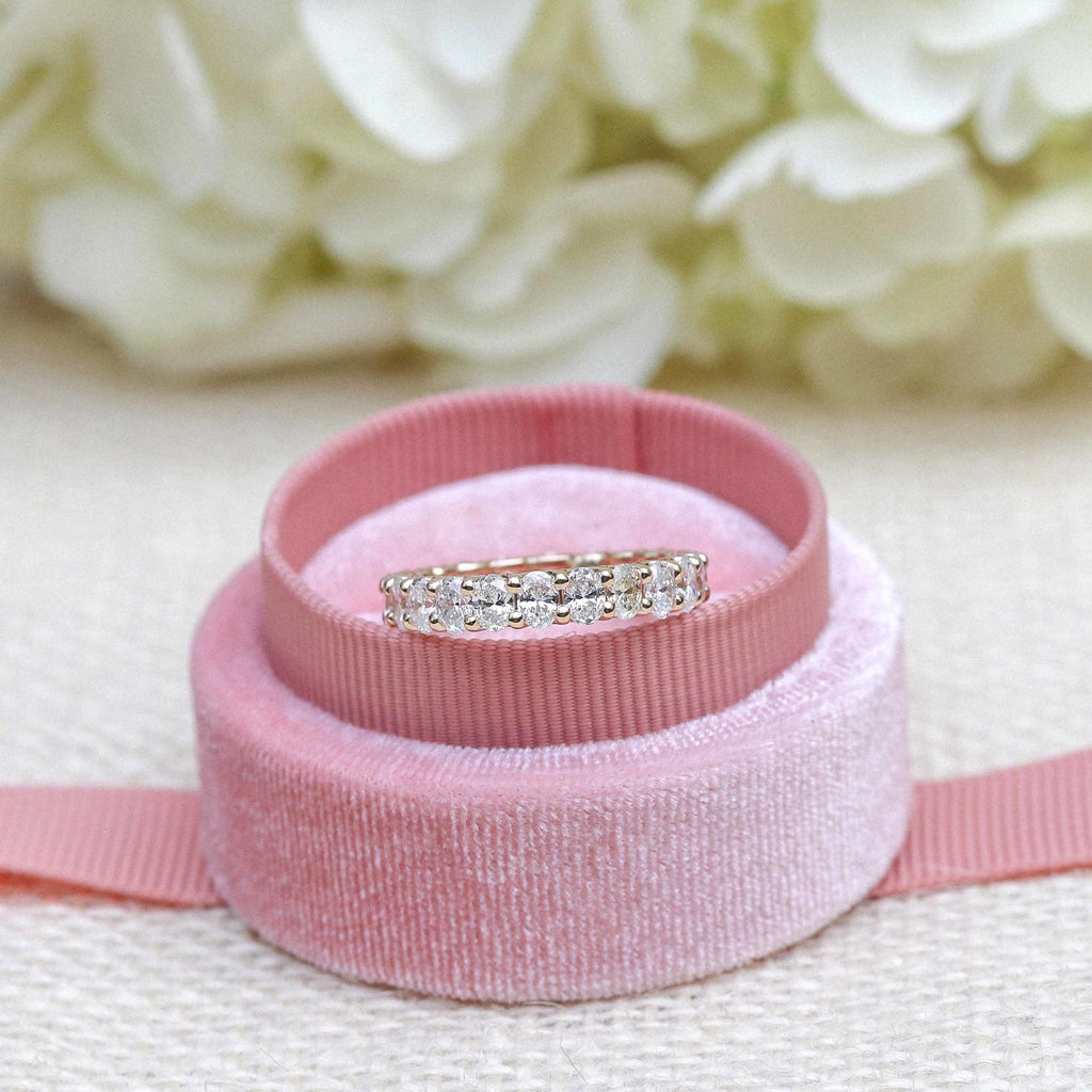 3.0 CT Oval Cut Moissanite Full Eternity Wedding Band