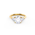 2.0CT Round Moissanite Three Stones Engagement Ring