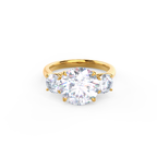 2.25 CT Round Moissanite Three Stone Engagement Ring