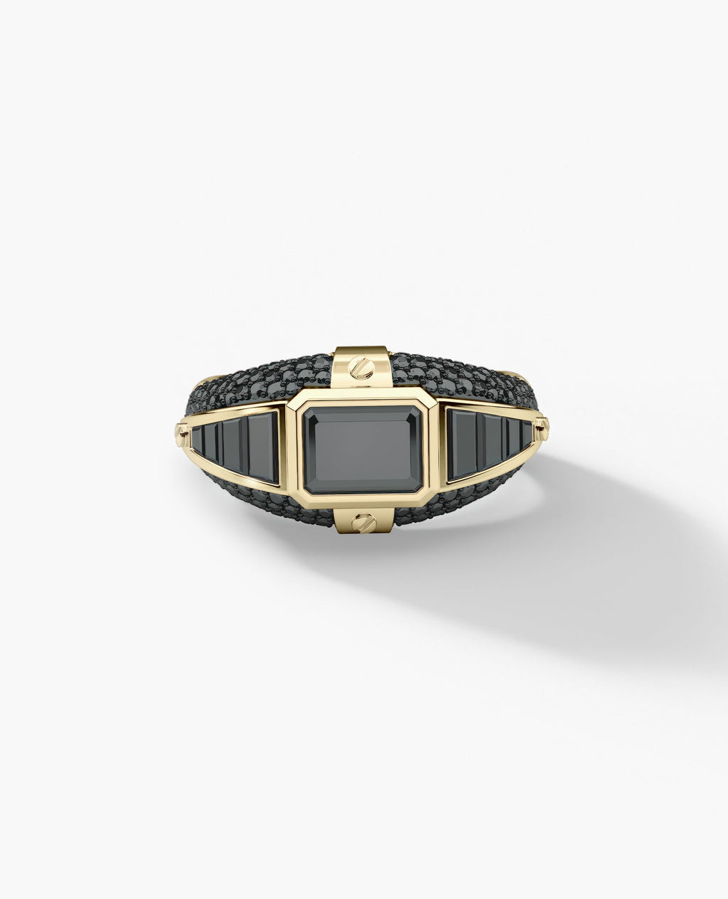 CARLIN Gold Signet Ring with 3.10ct Black Diamonds
