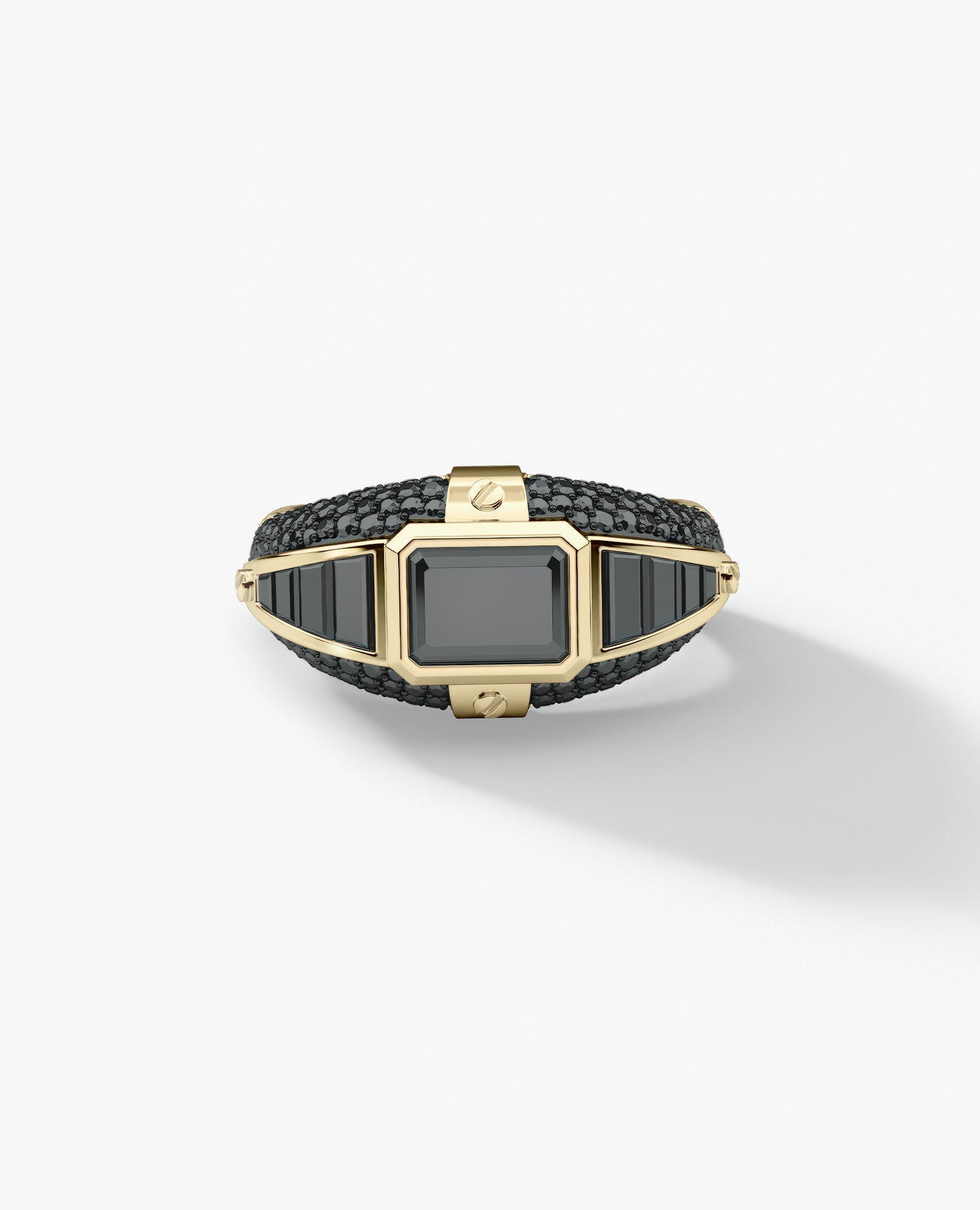 CARLIN Gold Signet Ring with 3.10ct Black Diamonds