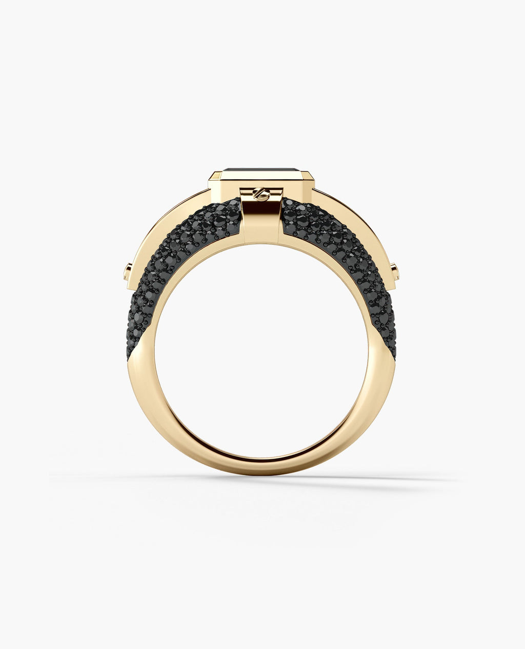 CARLIN Gold Signet Ring with 3.10ct Black Diamonds