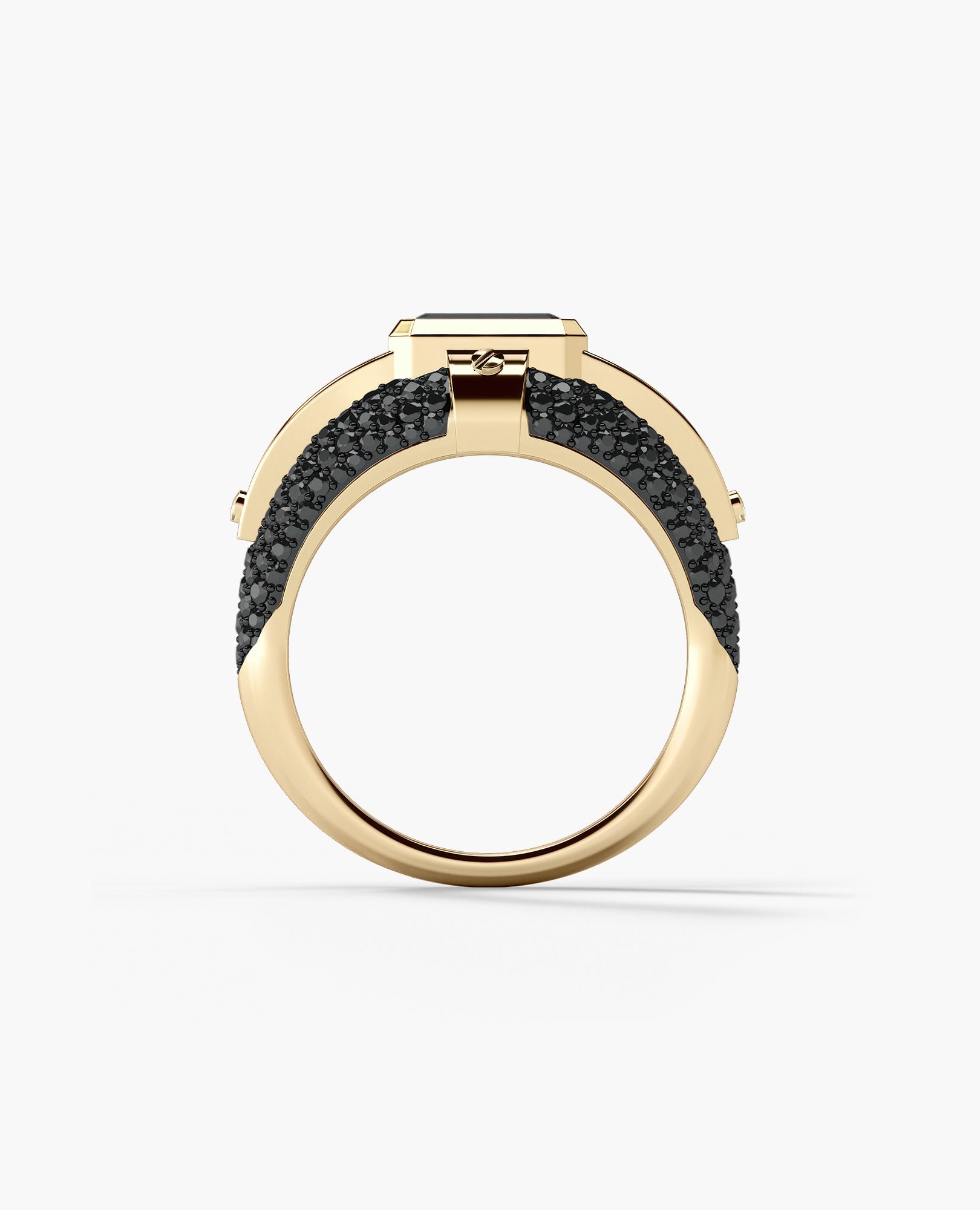 CARLIN Gold Signet Ring with 3.10ct Black Diamonds