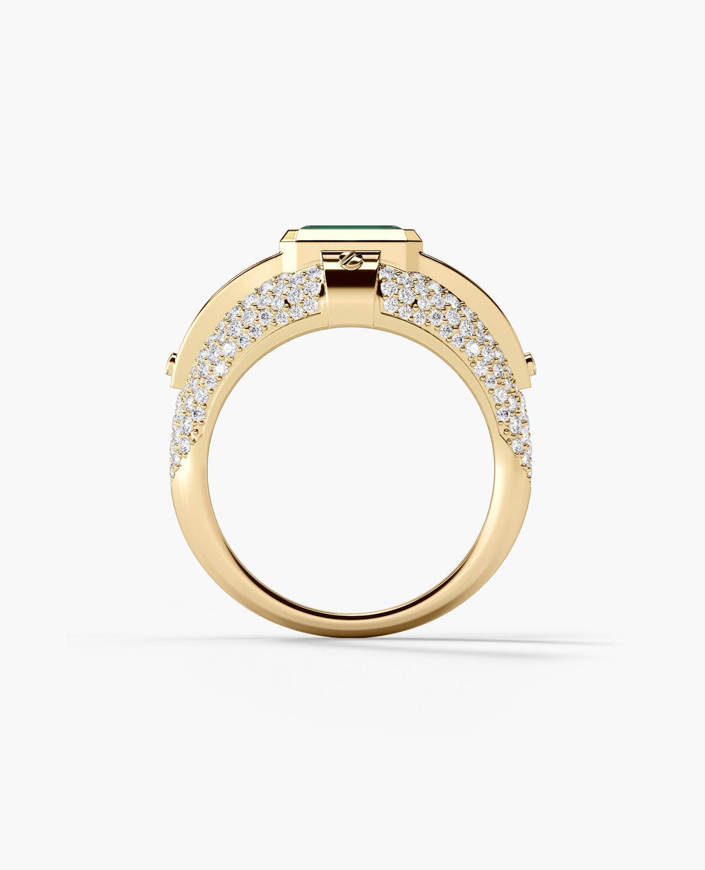 CARLIN Gold Signet Ring with 3.10ct Emeralds and Diamonds