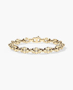 MOSS Gold Link Bracelet with Diamonds - 9mm