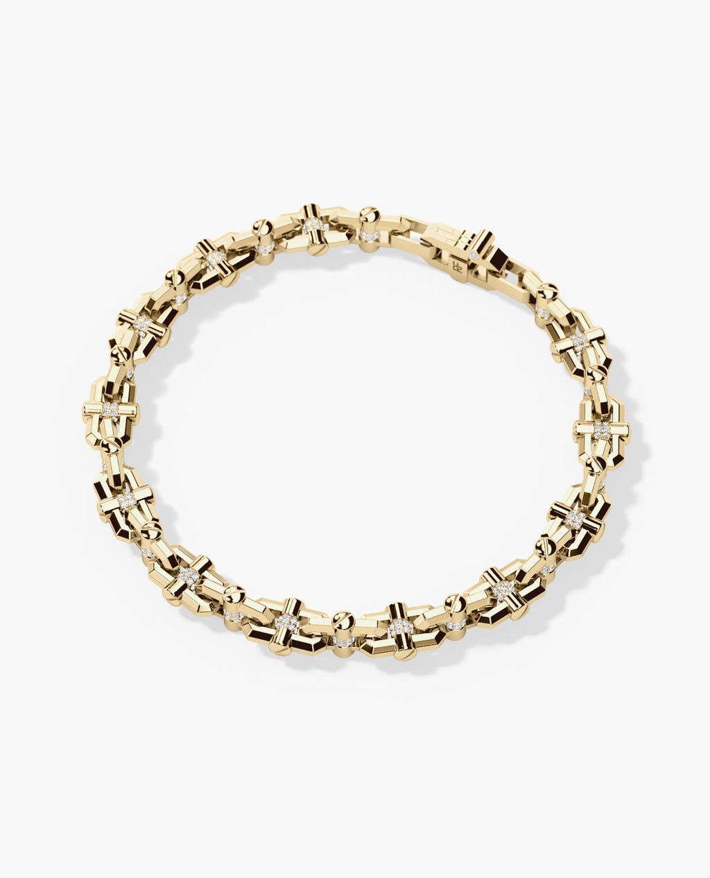 MOSS Gold Link Bracelet with Diamonds - 9mm