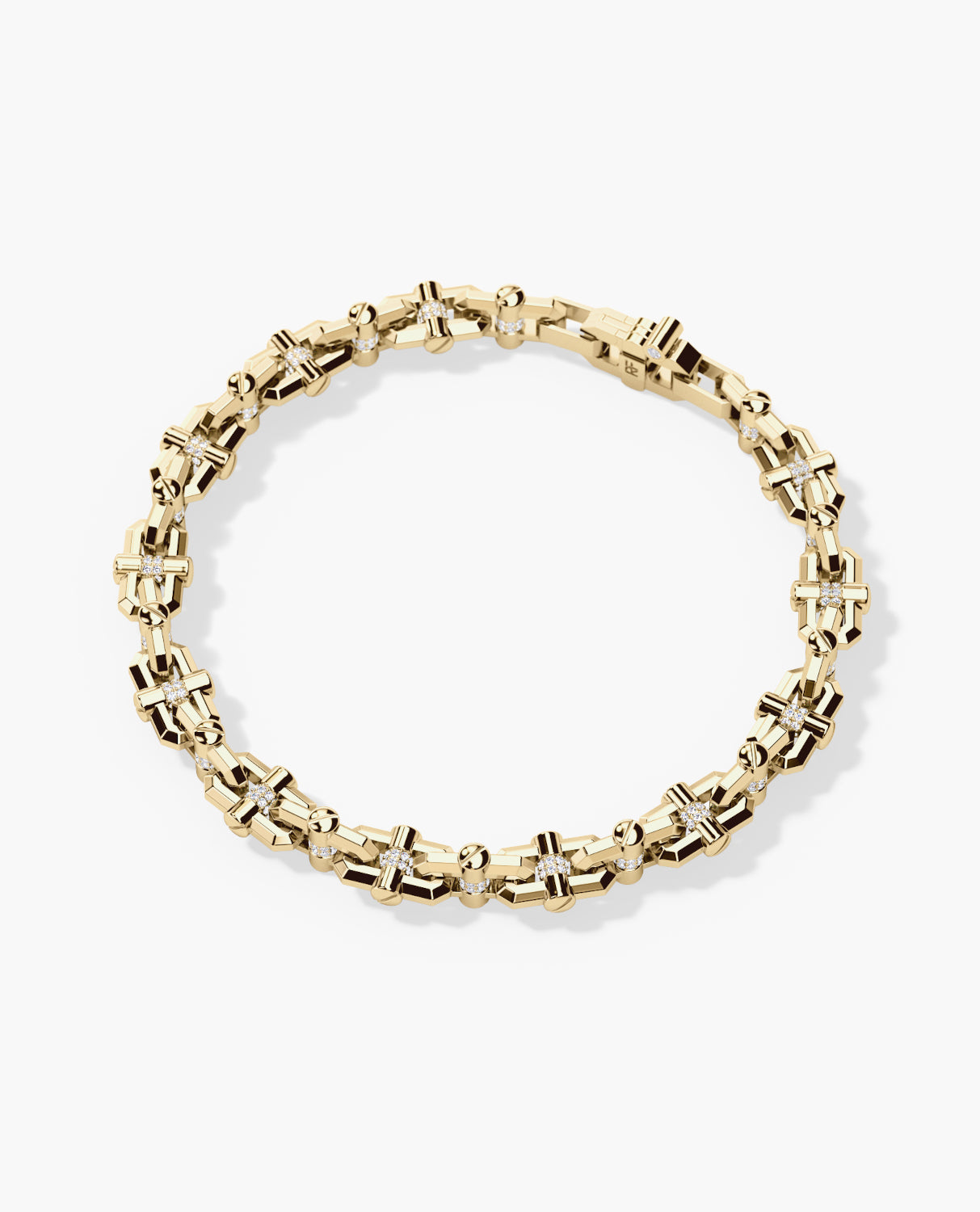 MOSS Gold Link Bracelet with Diamonds - 9mm