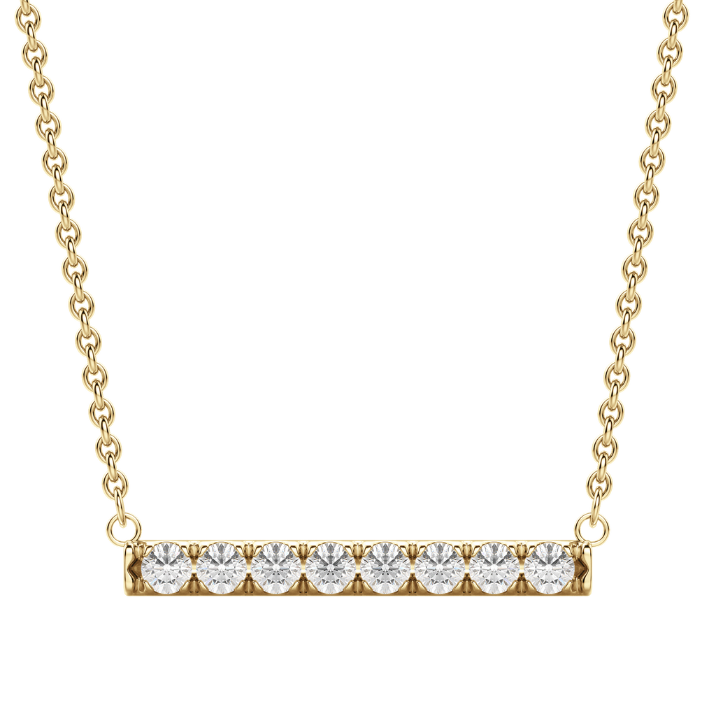 0.24 CT Round Cut Moissanite Bar Setting Necklace