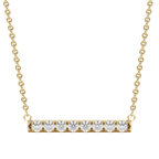 0.24 CT Round Cut Moissanite Bar Setting Necklace