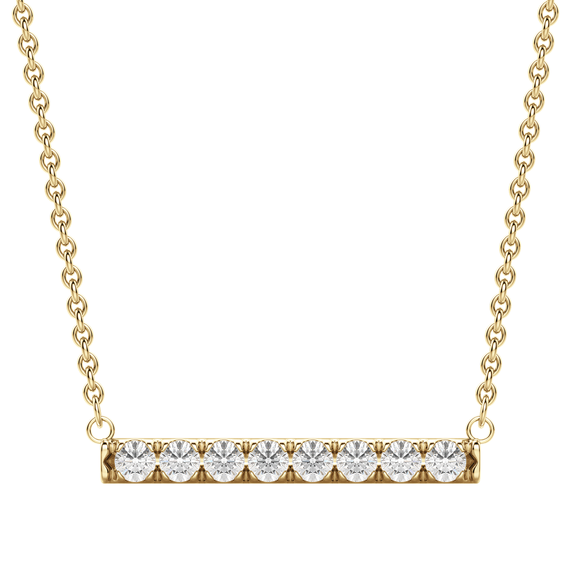 0.24 CT Round Cut Moissanite Bar Setting Necklace