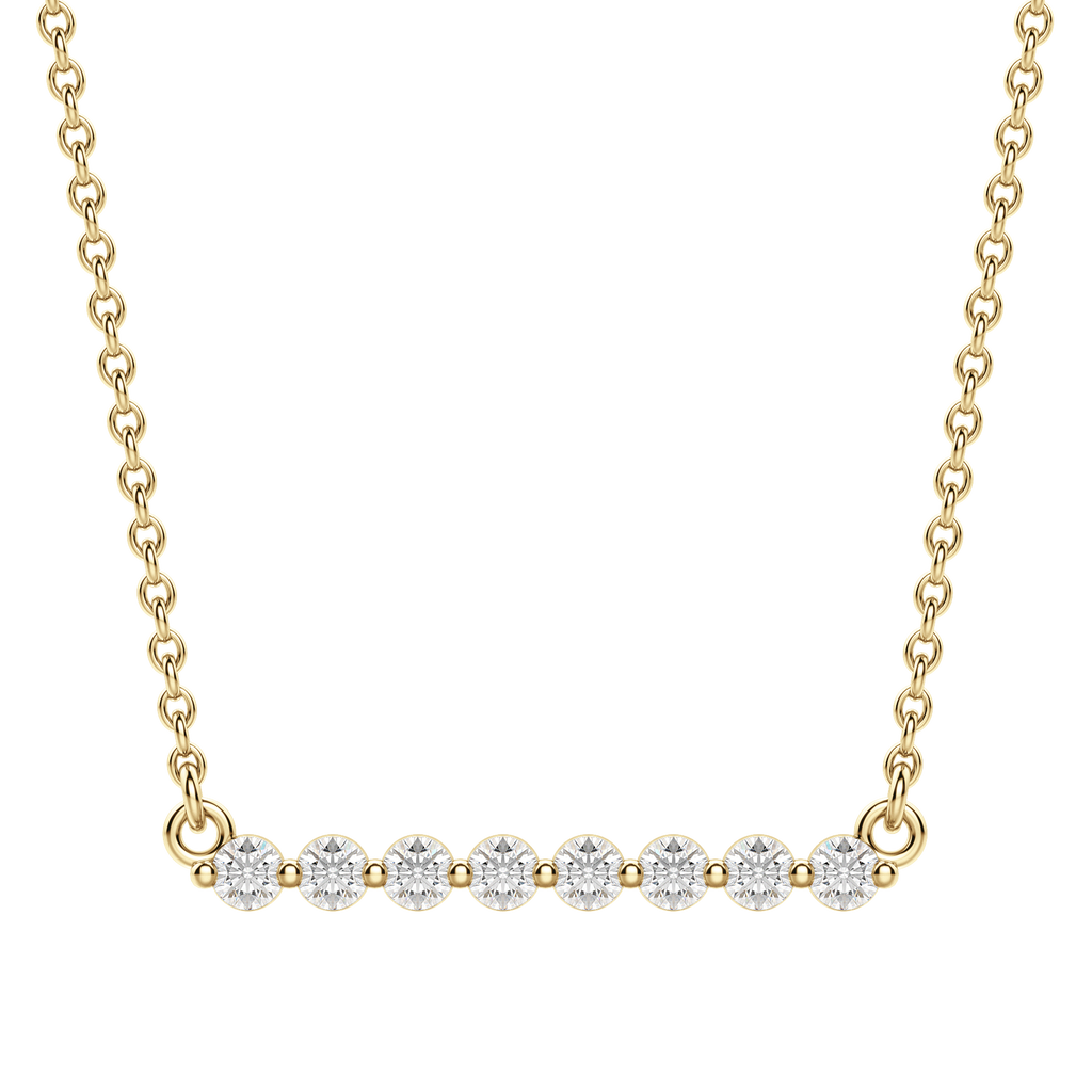 0.24 CT Round Cut Moissanite Shared Prong Necklace