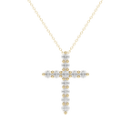 0.17 CT Round Cut Cross Pendant Moissanite Diamond Necklace