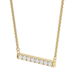 0.24 CT Round Cut Moissanite Bar Setting Necklace