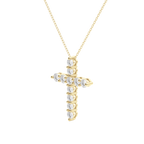 0.17 CT Round Cut Cross Pendant Moissanite Diamond Necklace