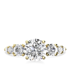 1.0 CT Round Cut Seven Stone Moissanite Engagement Ring