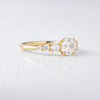 1.0 CT Round Cut Seven Stone Moissanite Engagement Ring